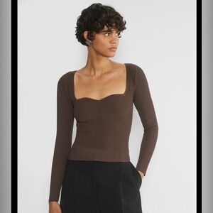 Babaton Sculpt Knit Sweetheart Top